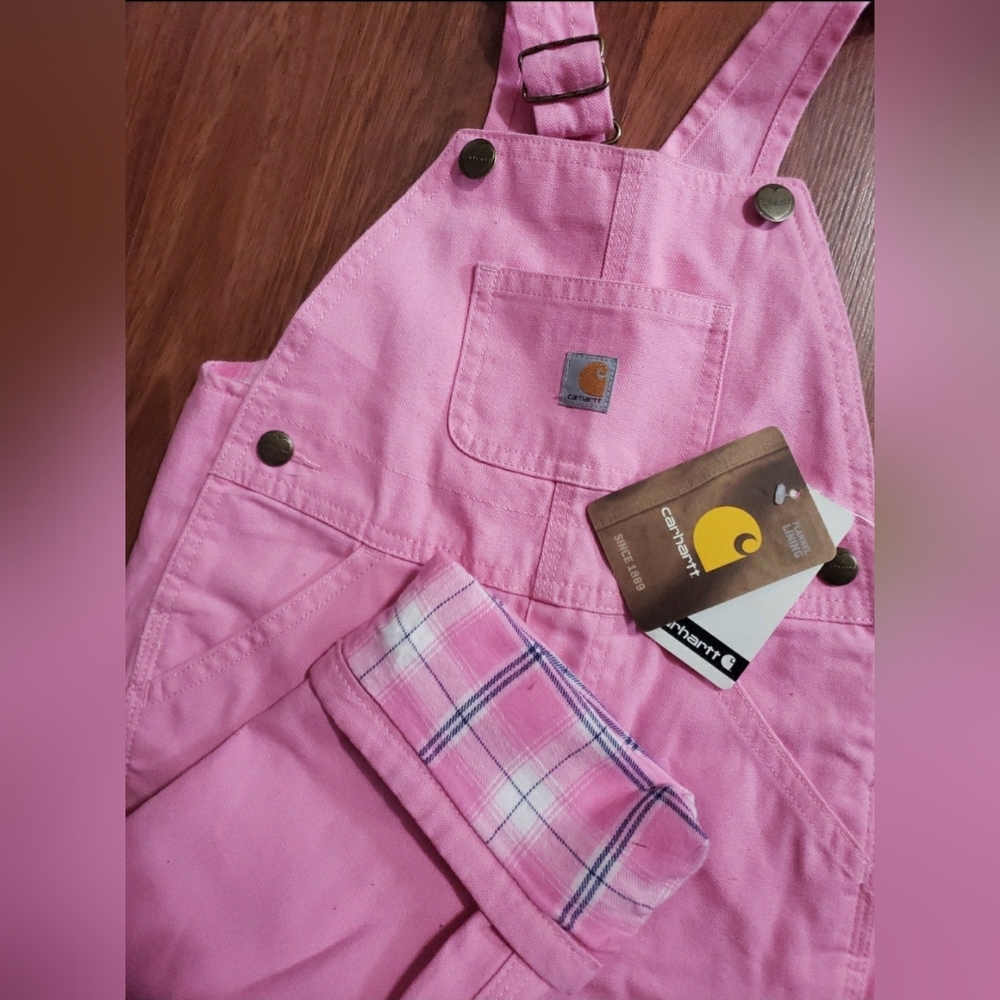 Carhartt flannel lined overalls Girls size 3T